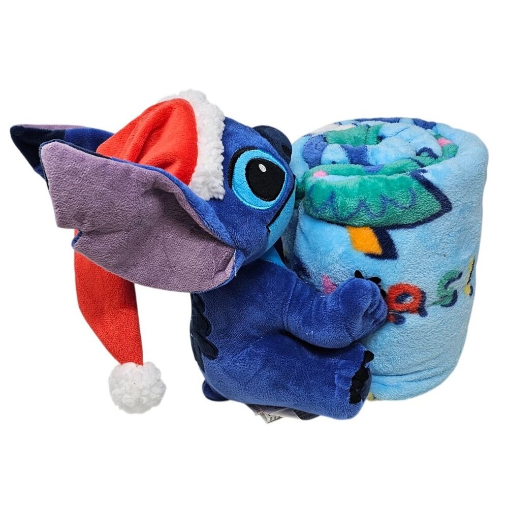 Stitch Huggable Plush and Travel Blanket Set Christmas